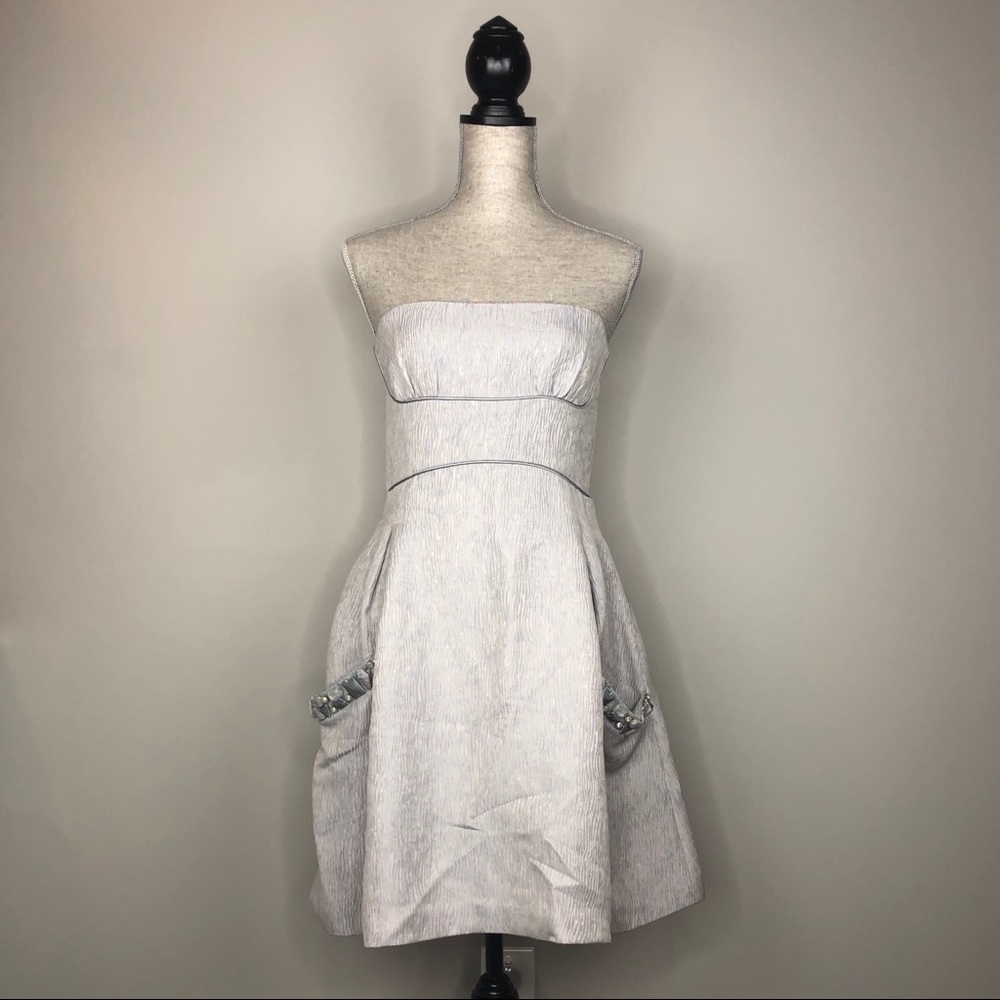 Strapless Grey Cocktail Dress